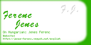 ferenc jenes business card